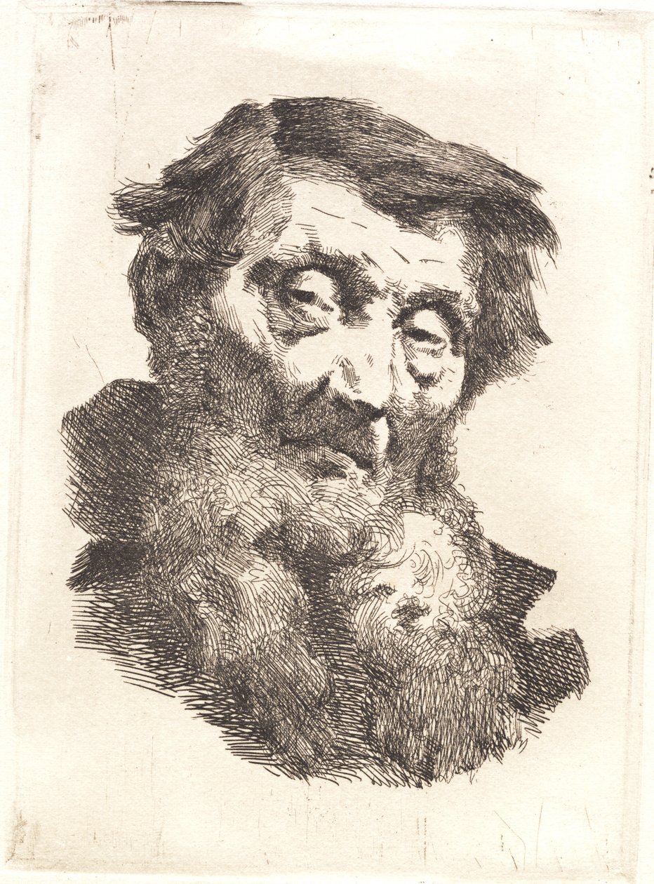 Vieil homme avec barbe grise divisée - Frans Schwartz