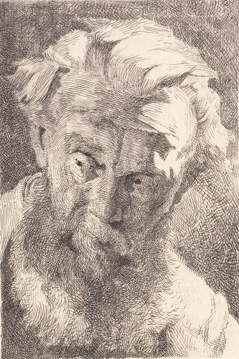Vieil homme barbu regardant de côté - Frans Schwartz