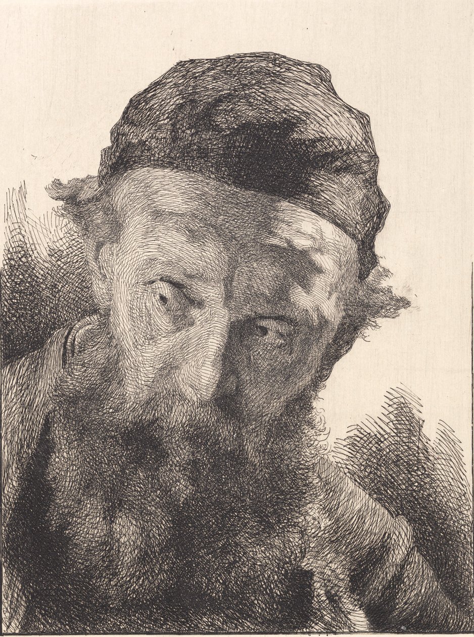 Vieil homme barbu avec calotte noire - Frans Schwartz