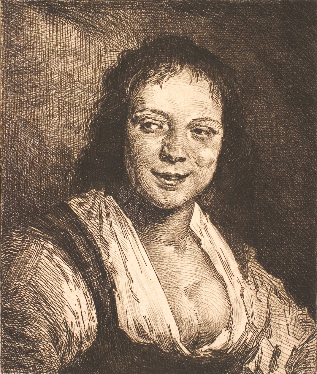 Fille souriante, d