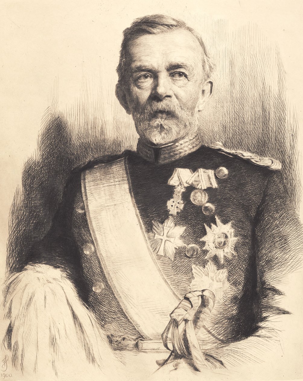 Portrait du général-major L. Koefoed - Frans Schwartz