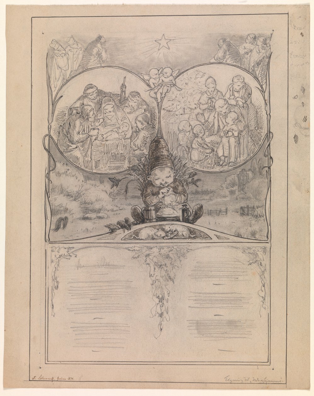 Esquisse pour illustration de "Ude og hjemme" - Frans Schwartz