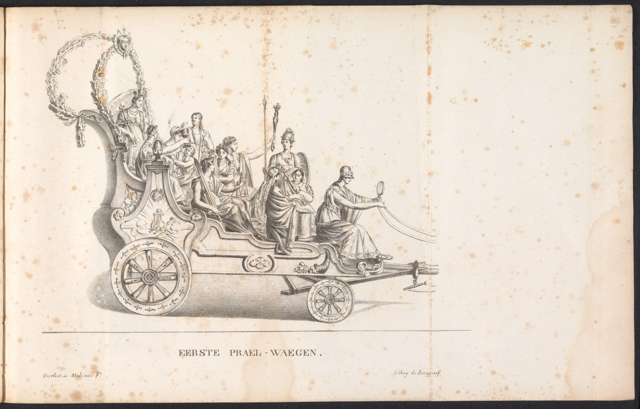 Premier char de parade dans le cortège pour Saint Rombaut, 1825 - Frans Vervloet
