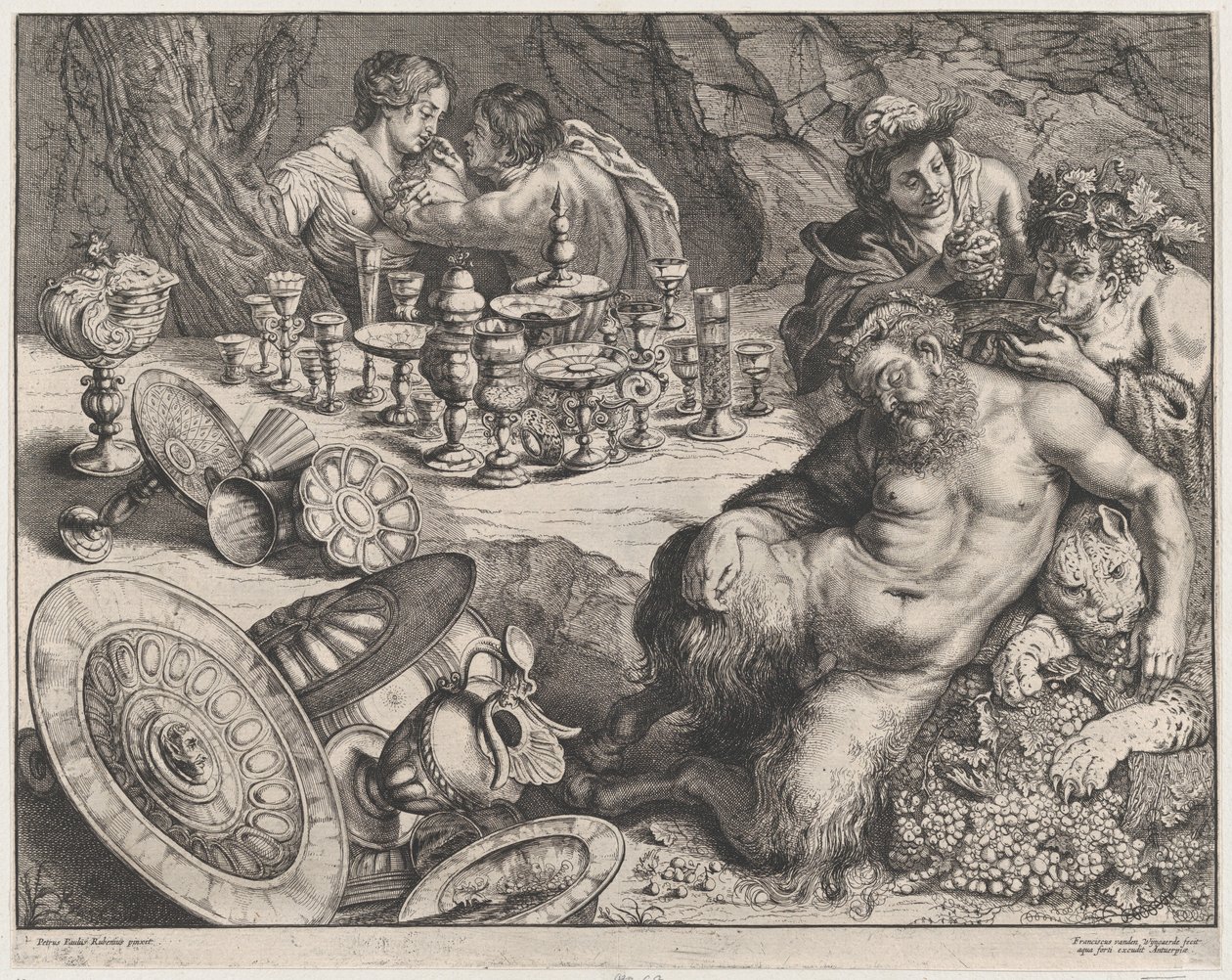 Bacchus et Silène ivre, 1640-60 - Frans van den Wyngaerde