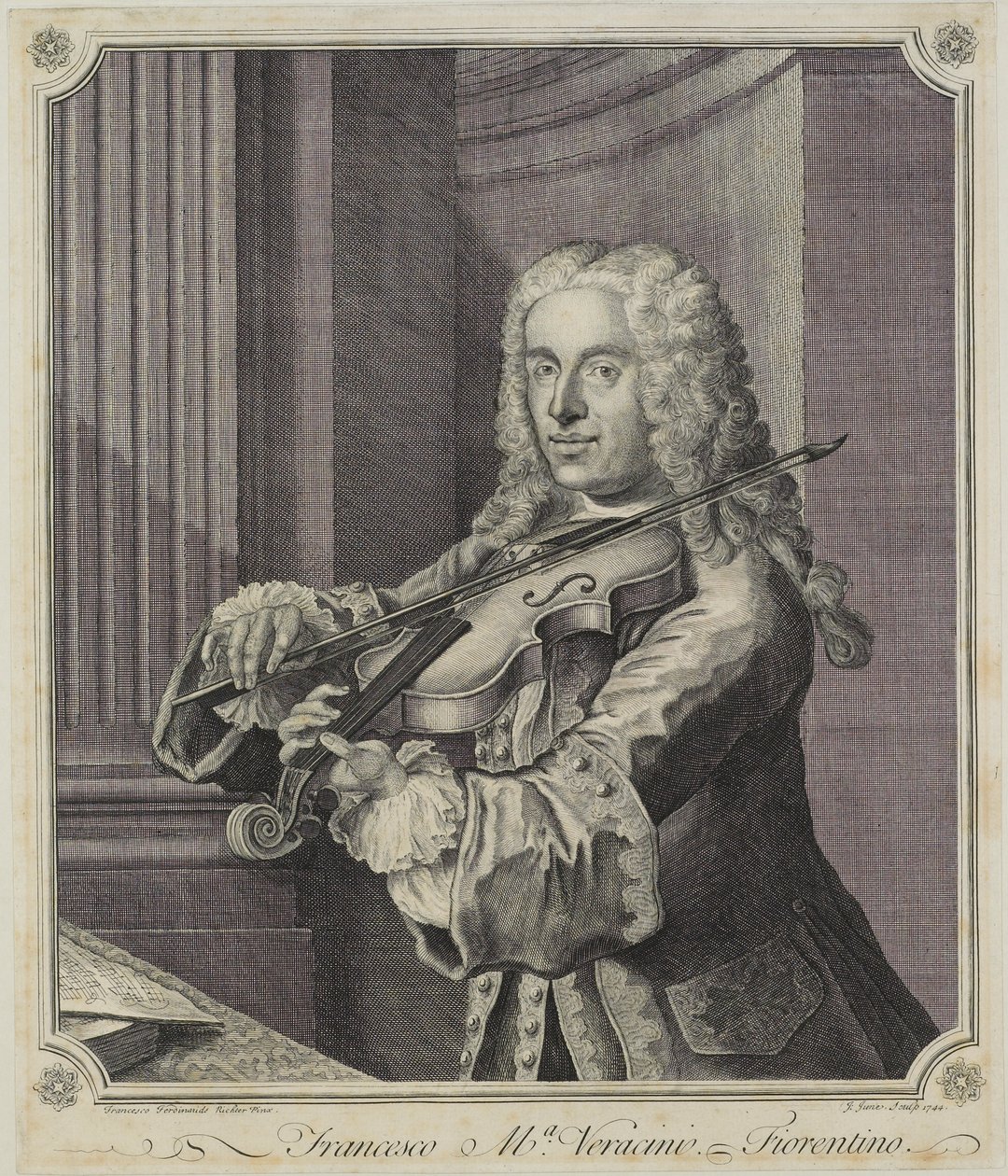 Francesco Ma Veracini, gravé par J. June, 1744 - Franz Ferdinand Richter