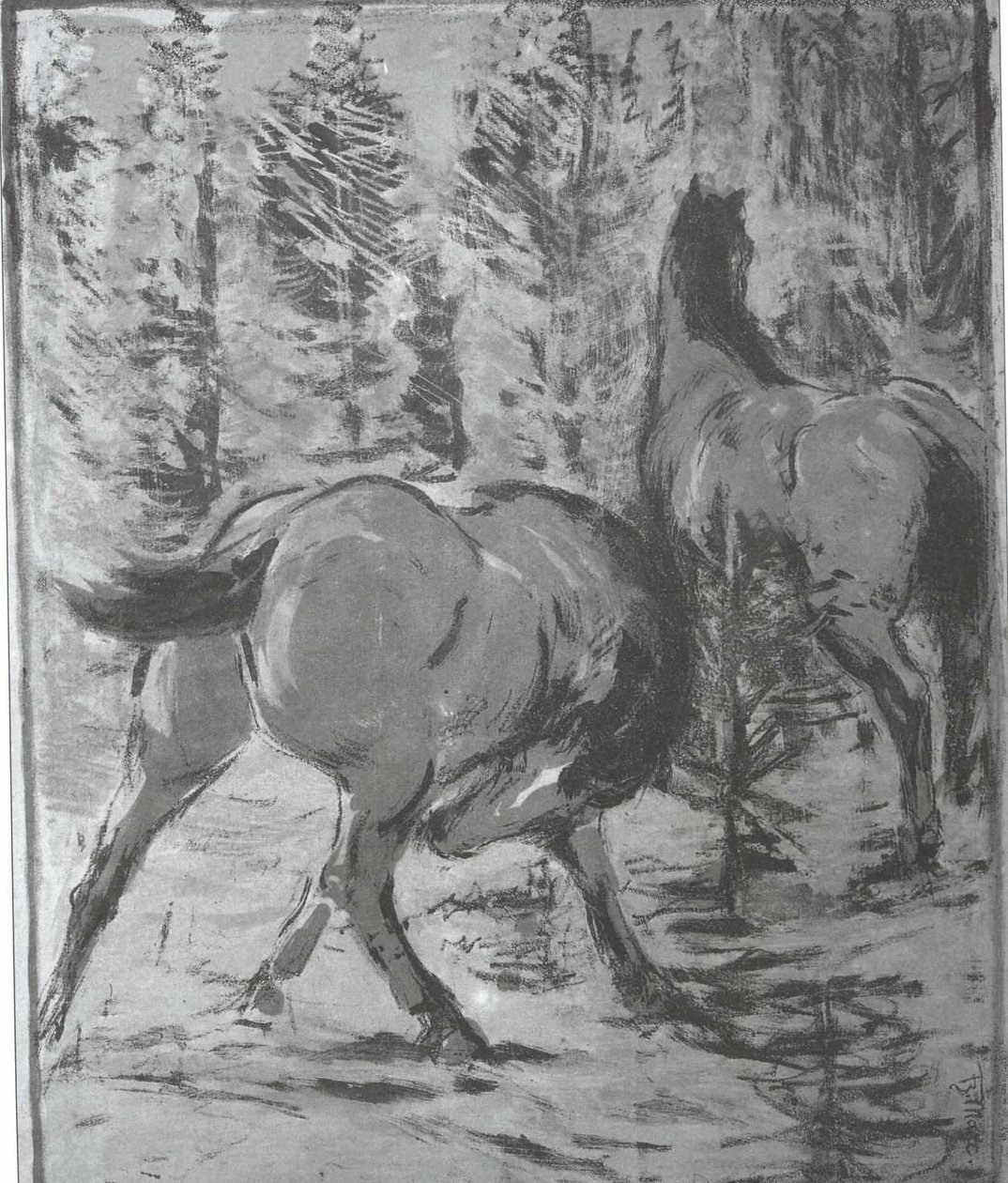 Chevaux dans le gué - Franz Marc