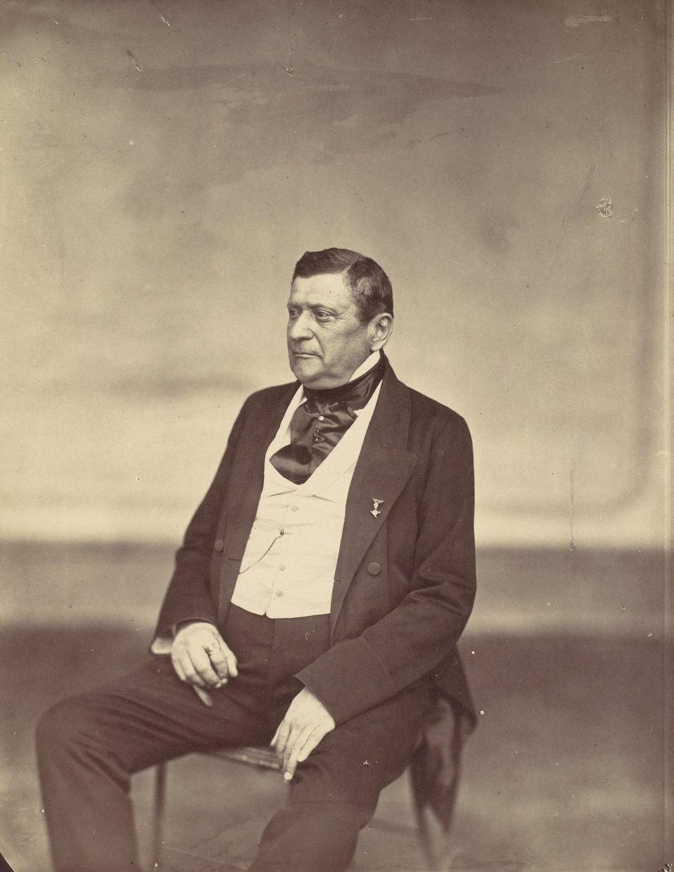 [Homme assis en gilet blanc et manteau sombre], années 1850-1860 - Franz Antoine