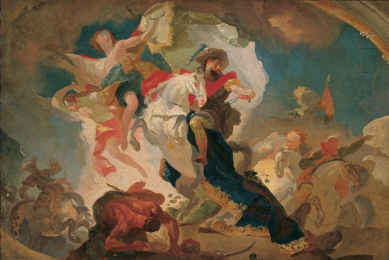 Victoire de Saint Jacques de Compostelle sur les Sarrasins à la bataille de Clavigo - Franz Anton Maulbertsch