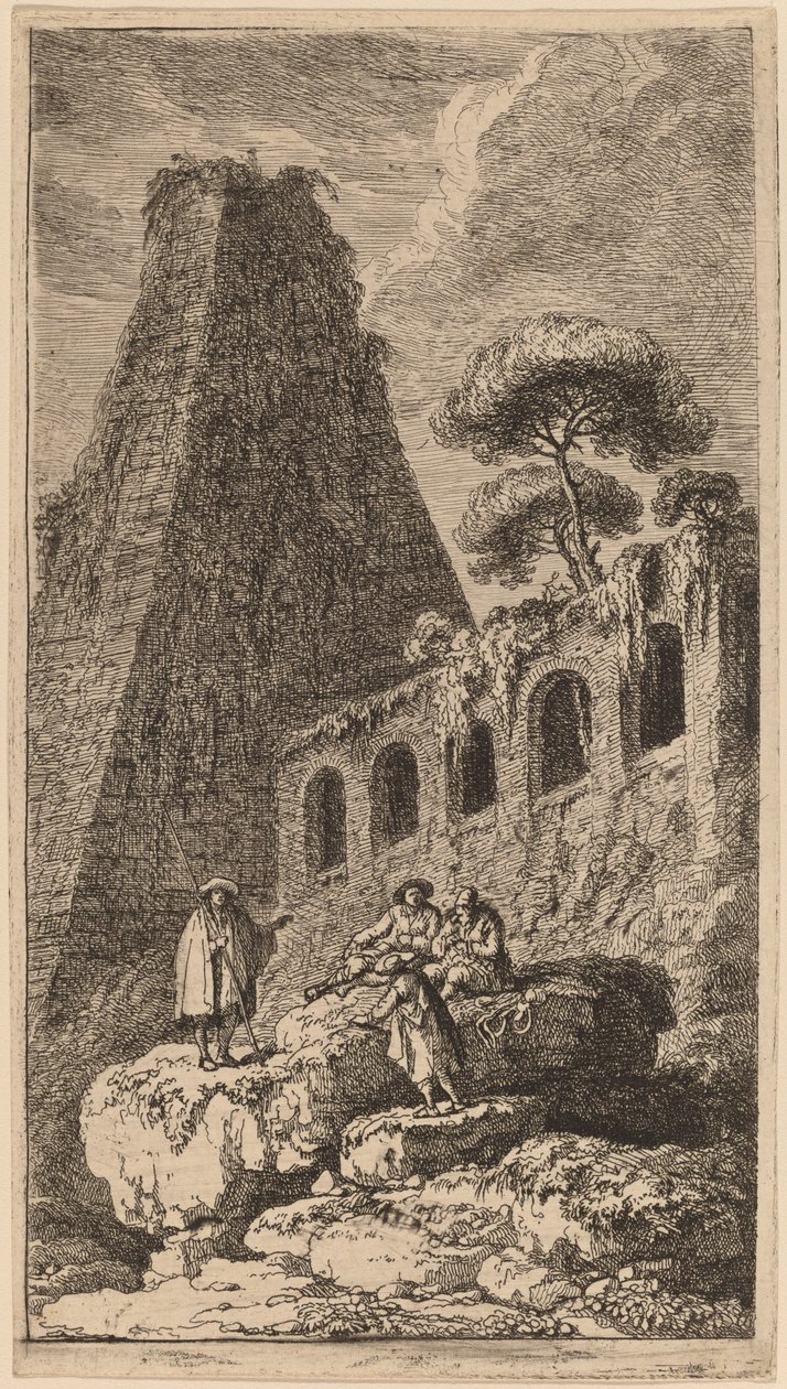 La Pyramide de Sesto près des portes de Saint-Paul à Rome - Franz Edmund Weirotter