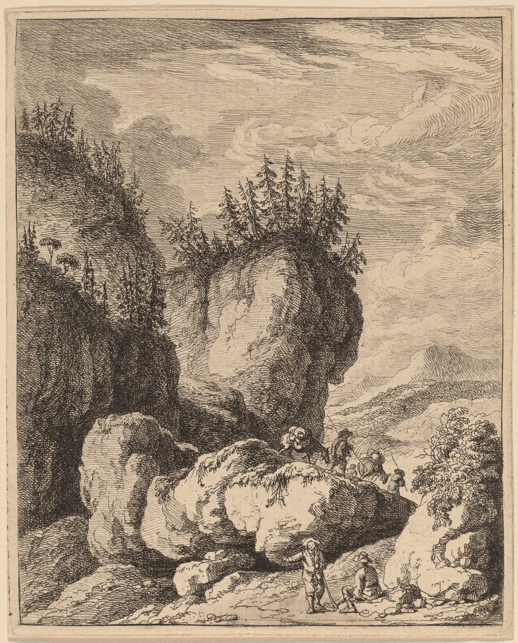 La route traversant le mont Praco, de Ricci à Gênes - Franz Edmund Weirotter
