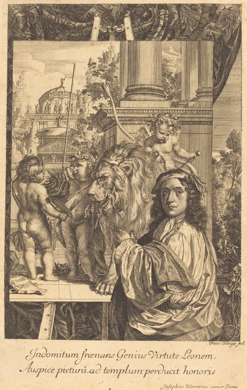 Autoportrait de Joseph Werner - Franz Ertinger after Joseph Werner