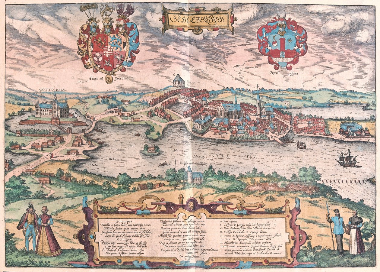 Château de Gottorf à Schleswig (Allemagne du Nord) (gravure) - Franz Hogenberg