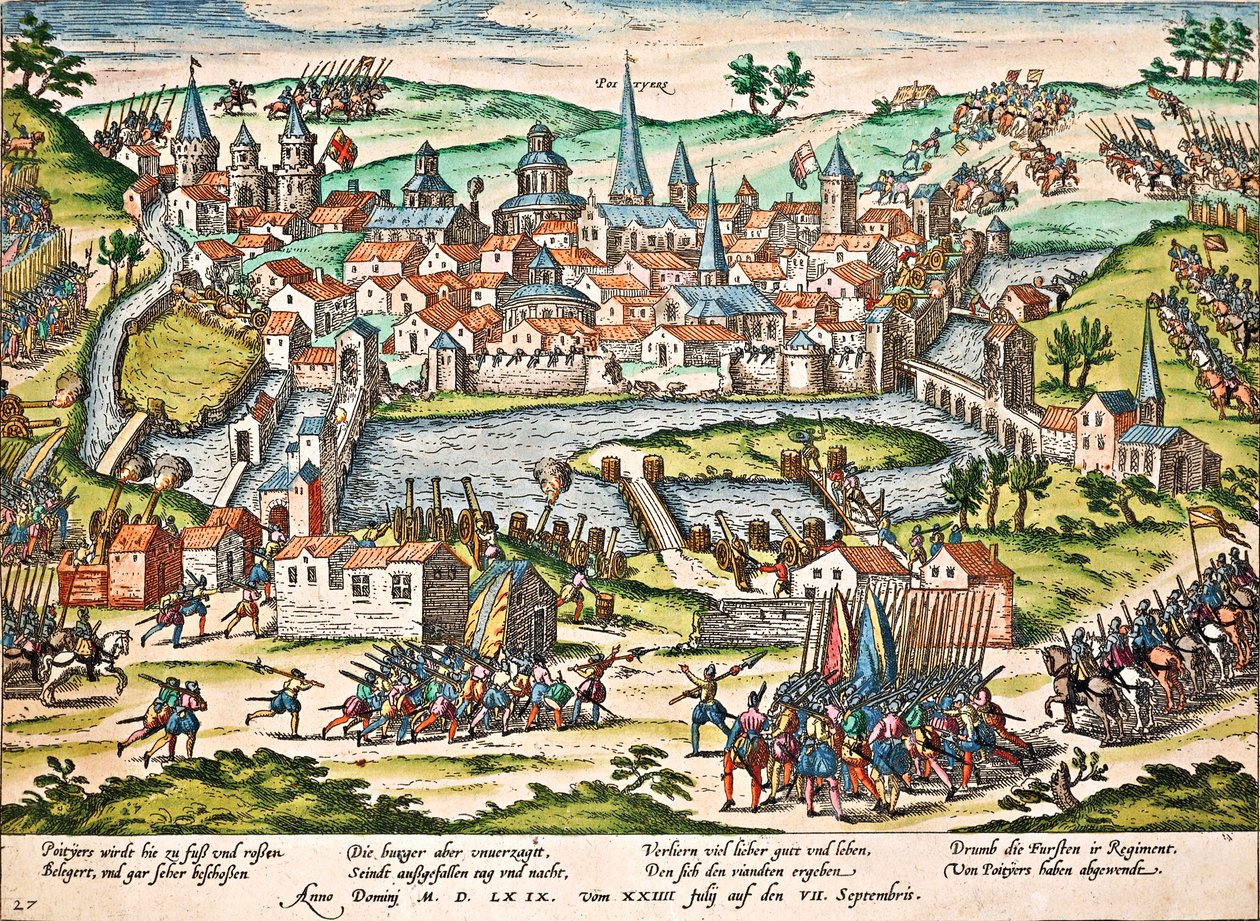 Les papistes assiègent Poitiers, juillet 1569, gravure de Franz Hogenberg - Franz Hogenberg