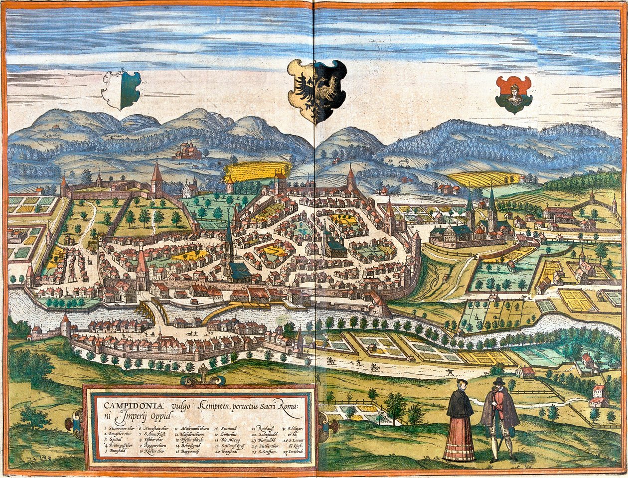 Plan de Kempten, Allemagne - Franz Hogenberg