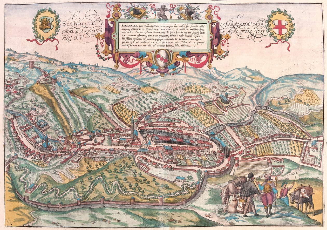 Serravalle, Vittorio Veneto (Trévise), Italie (gravure) - Franz Hogenberg