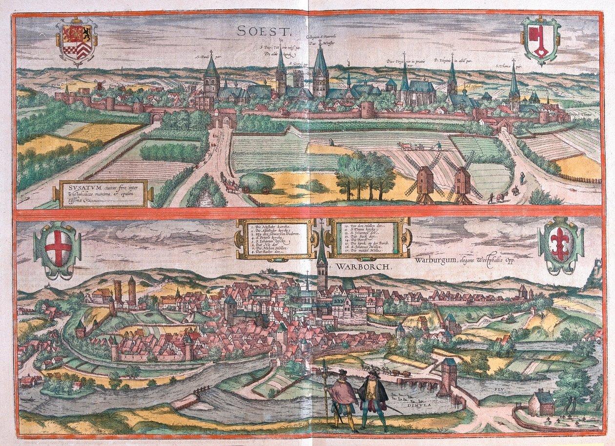 Soest et Warburg, Allemagne (gravure) - Franz Hogenberg