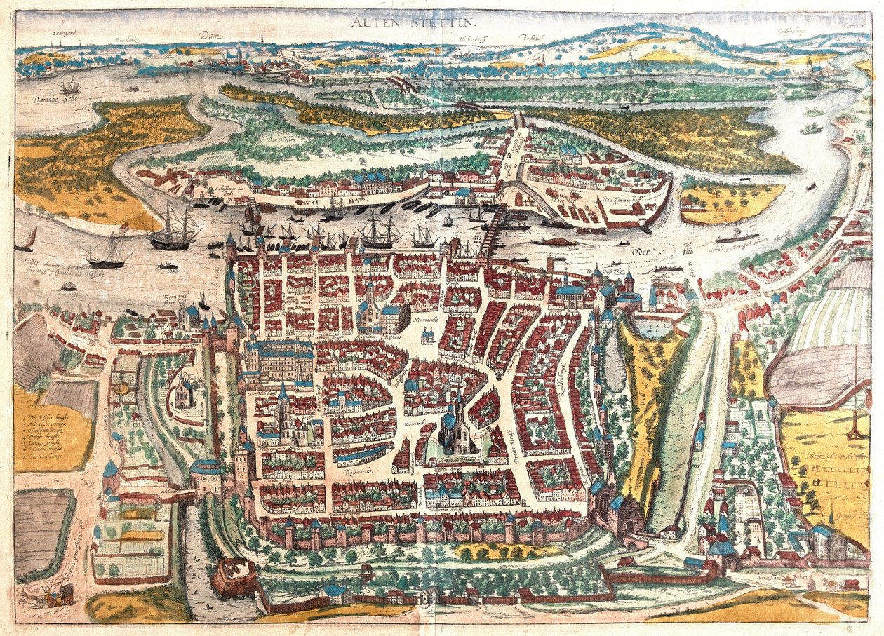 Szczecin, Pologne (gravure) - Franz Hogenberg