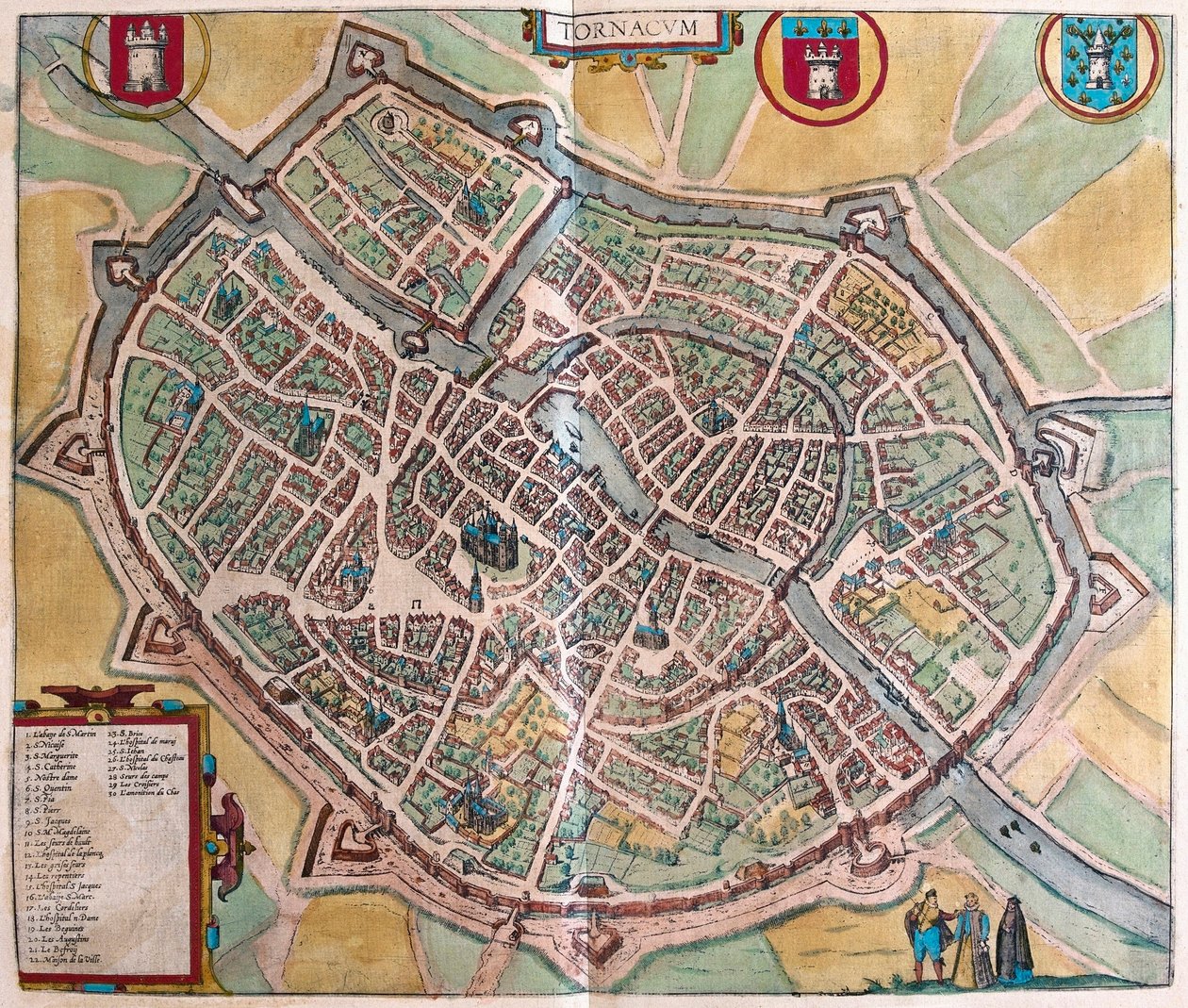 Tournai, Belgique (gravure) - Franz Hogenberg