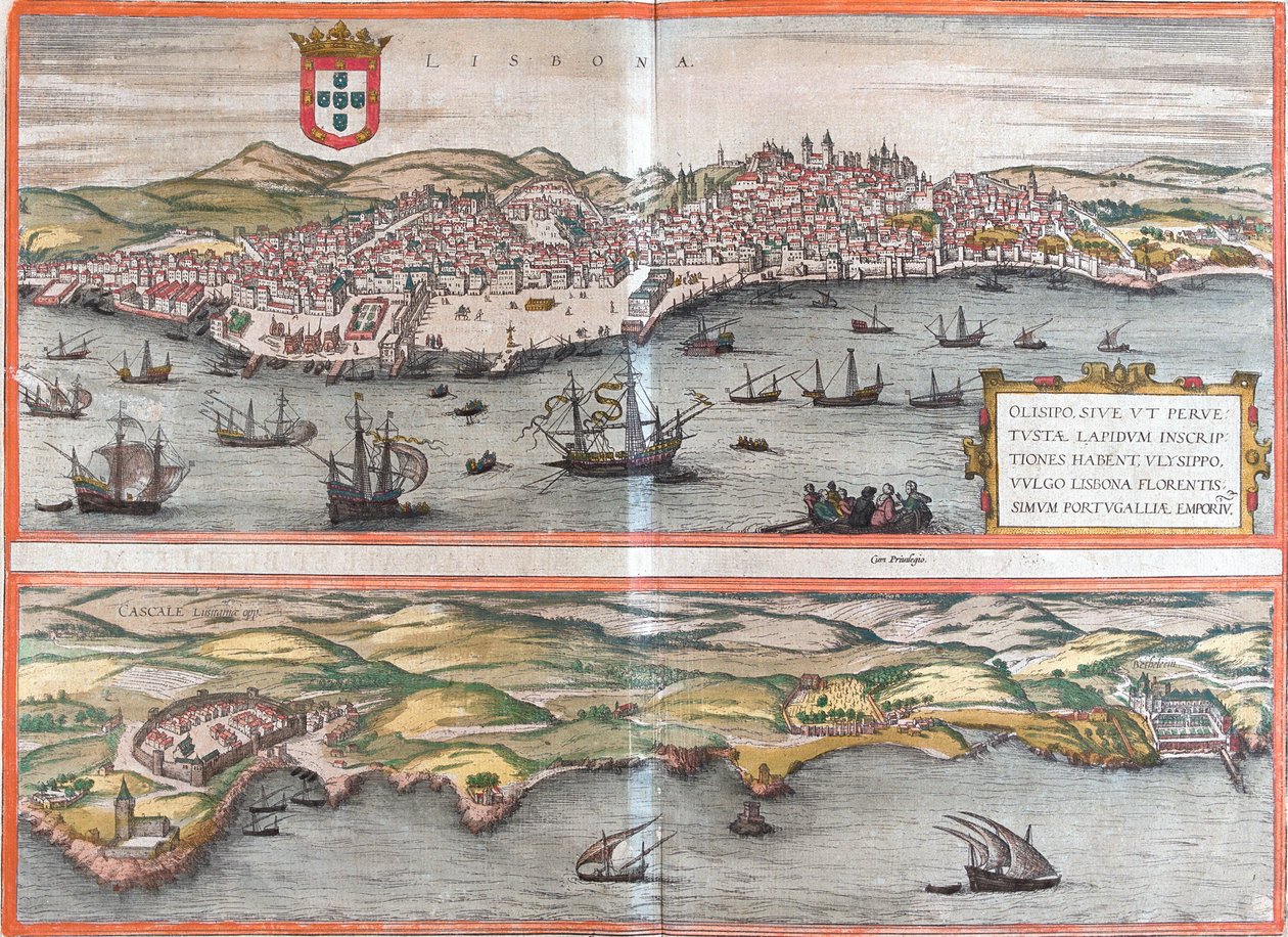 Vues de Lisbonne et Cascais (Cascale), Portugal - Franz Hogenberg