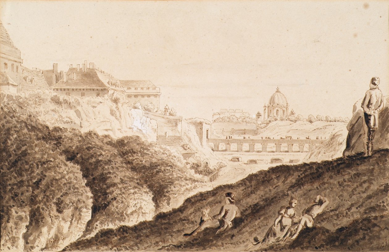 Le Hofburg avec fossé, porte du château et pont - Franz Jaschke