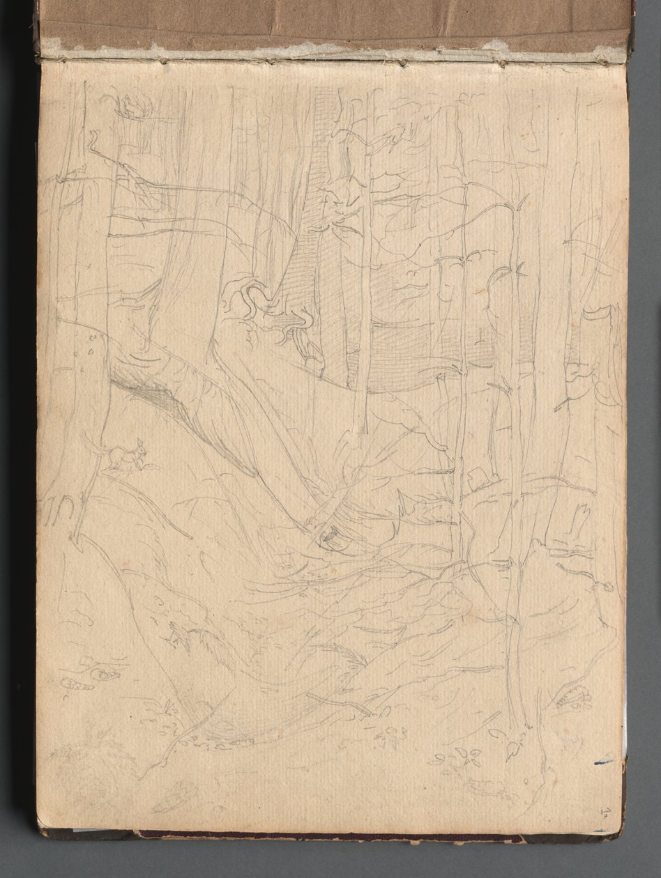 Album avec des vues de Rome et des environs, études de paysages, page 01a : Paysage romain - Franz Johann Heinrich Nadorp