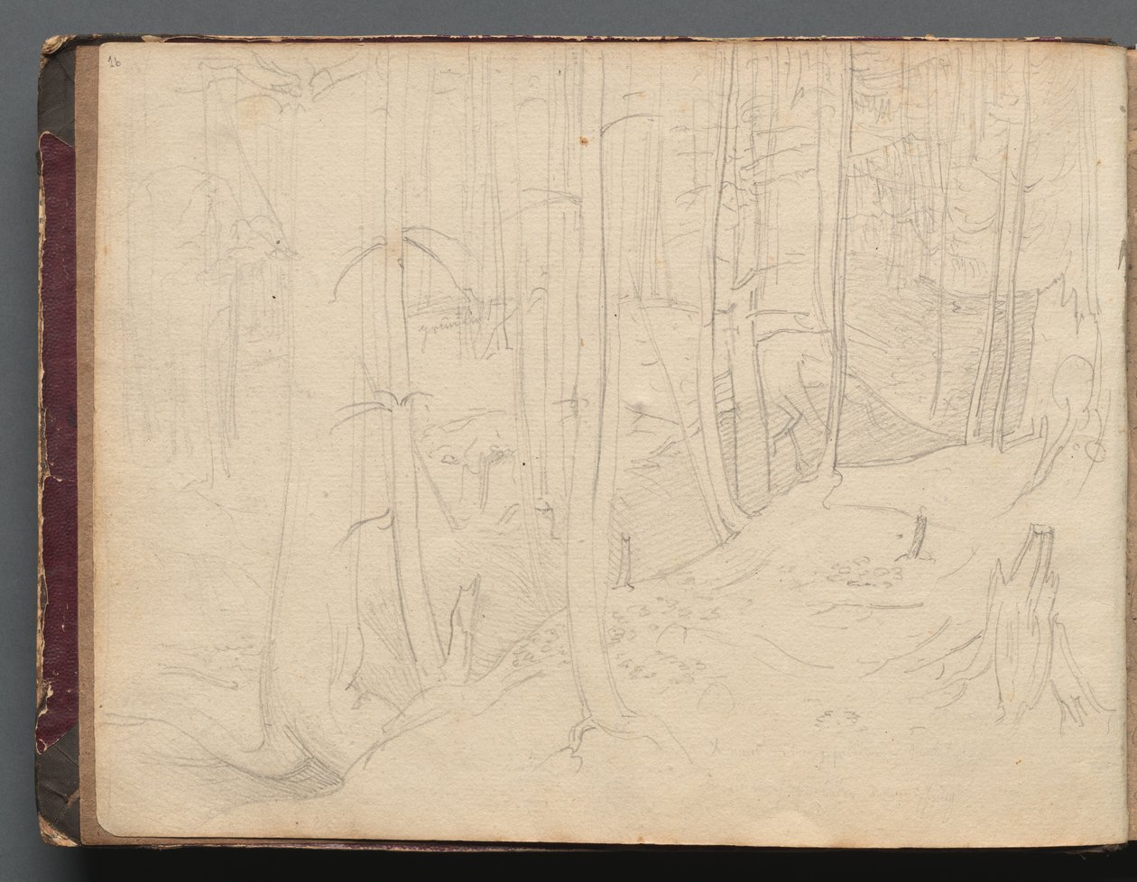 Album avec des vues de Rome et des environs, études de paysage, page 01b : Paysage romain - Franz Johann Heinrich Nadorp