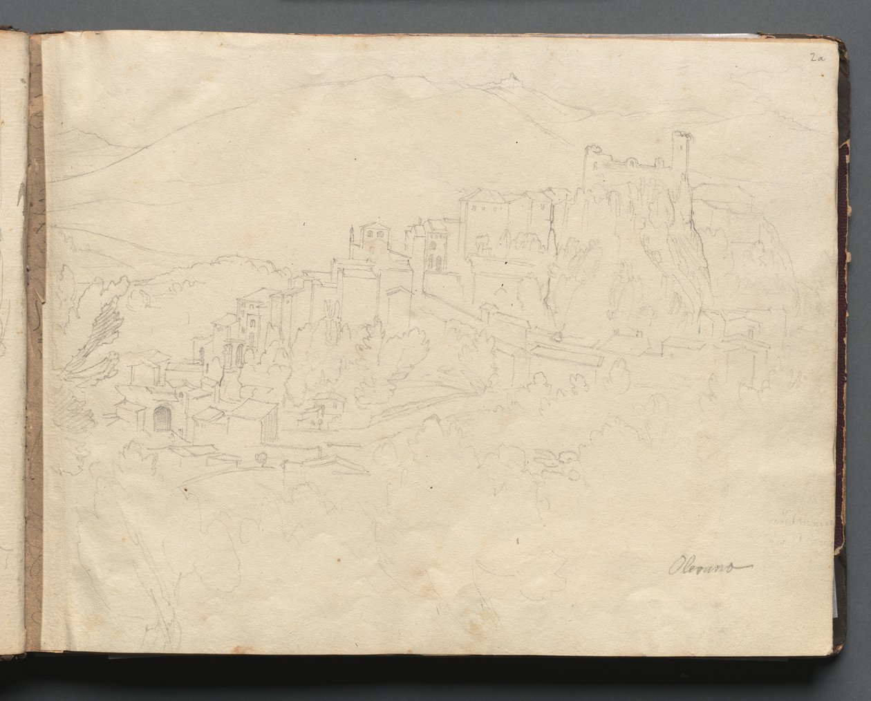 Album avec vues de Rome et des environs, études de paysage, page 02a : Olevano - Franz Johann Heinrich Nadorp