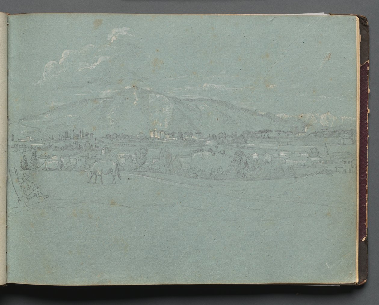 Album avec vues de Rome et des environs, études de paysages, page 10a: Paysage romain - Franz Johann Heinrich Nadorp