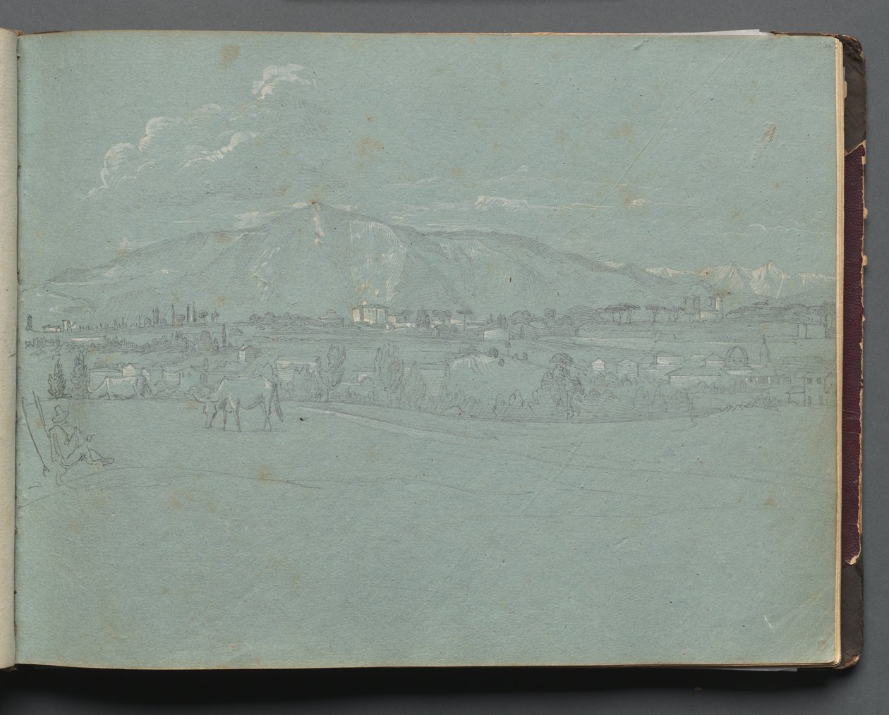 Album avec des vues de Rome et des environs, études de paysage, page 10a : Paysage romain - Franz Johann Heinrich Nadorp