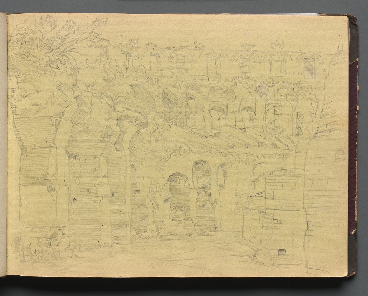 Album avec des vues de Rome et des environs, études de paysages, page 12a : Ruines romaines - Franz Johann Heinrich Nadorp