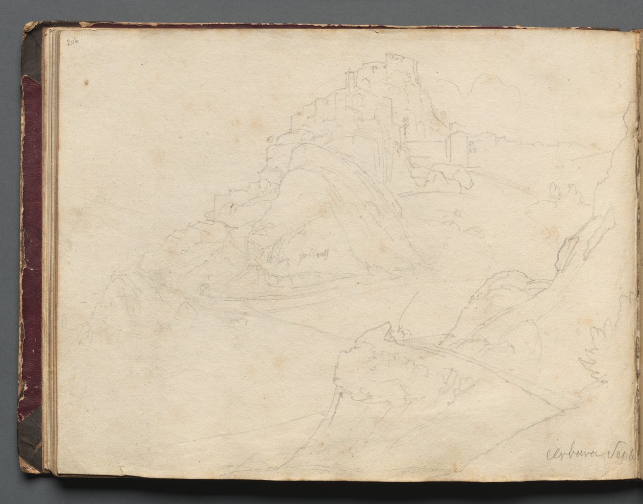 Album avec vues de Rome et des environs, études de paysages, page 20b : Cervera - Franz Johann Heinrich Nadorp