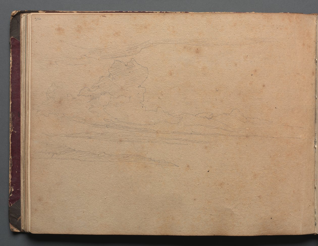 Album avec des vues de Rome et des environs, études de paysage, page 29b : Étude de paysage - Franz Johann Heinrich Nadorp