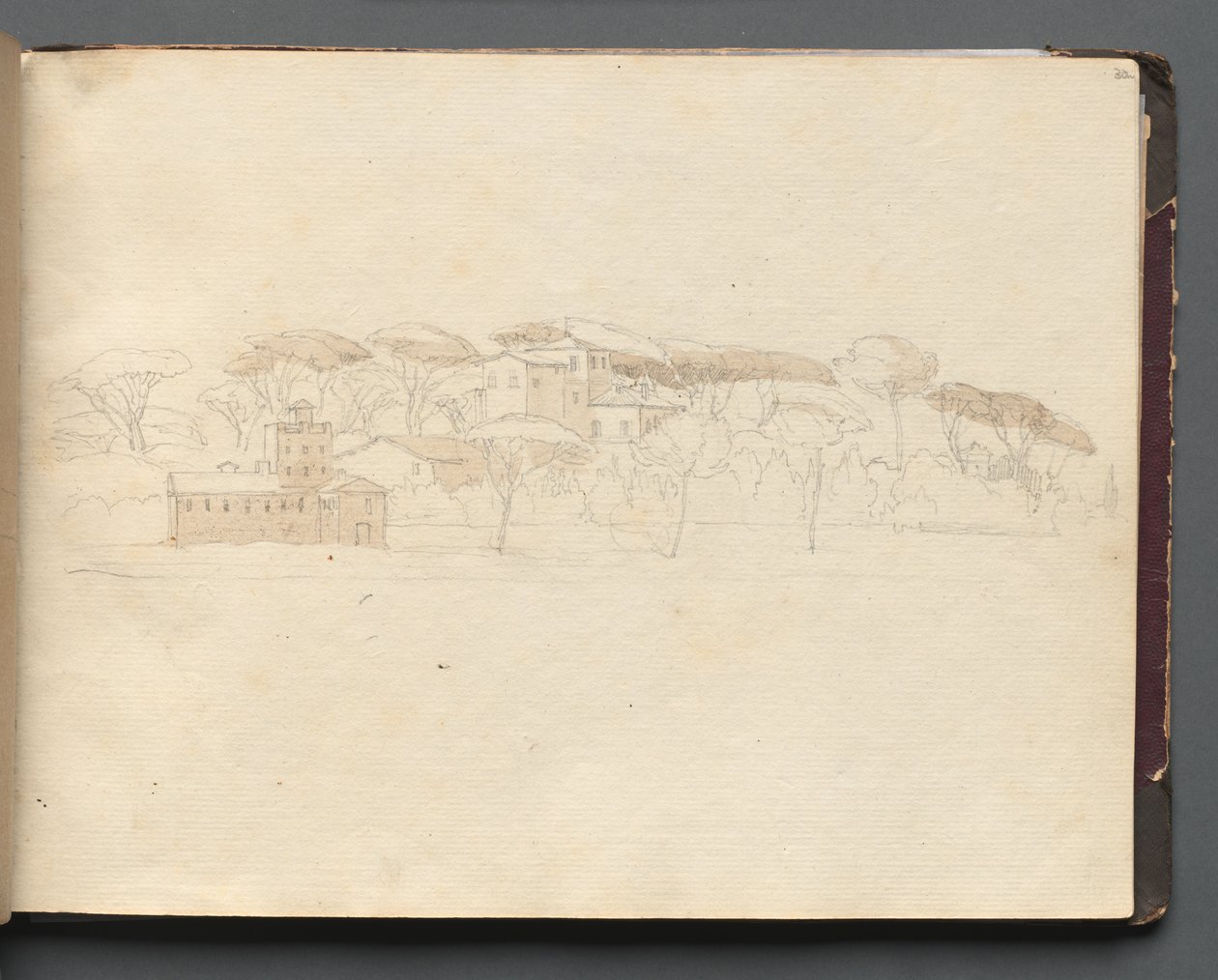 Album avec vues de Rome et des environs, études de paysage, page 30a : Vue panoramique de Rome - Franz Johann Heinrich Nadorp