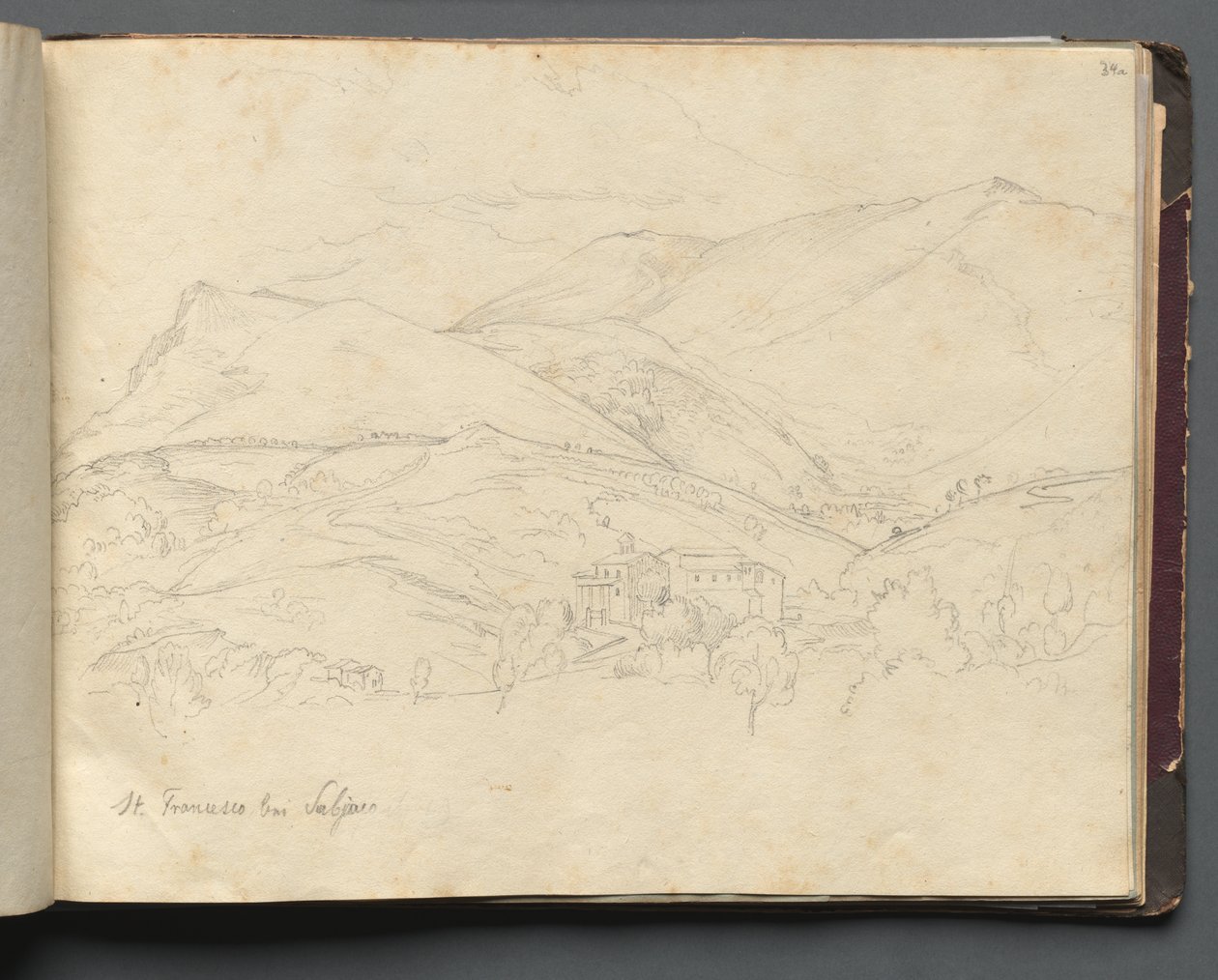 Album avec des vues de Rome et des environs, études de paysage, page 34a : "St. Francesco" - Franz Johann Heinrich Nadorp