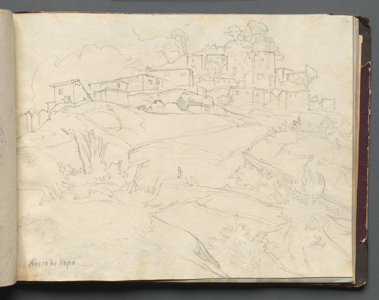 Album avec des vues de Rome et des environs, études de paysage, page 35a : "Rocca di Papa" - Franz Johann Heinrich Nadorp