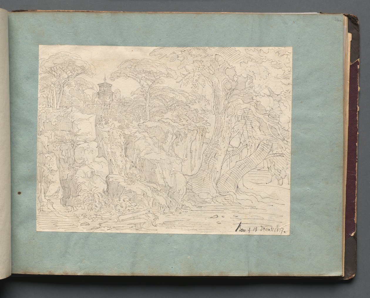 Album avec vues de Rome et des environs, études de paysage, page 36a : Vue romaine - Franz Johann Heinrich Nadorp