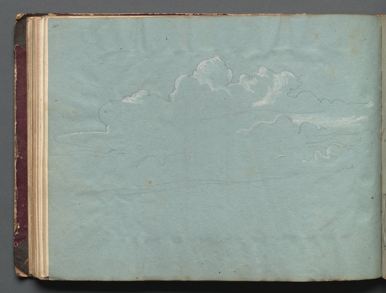 Album avec vues de Rome et des environs, études de paysage, page 36b : étude de nuages - Franz Johann Heinrich Nadorp