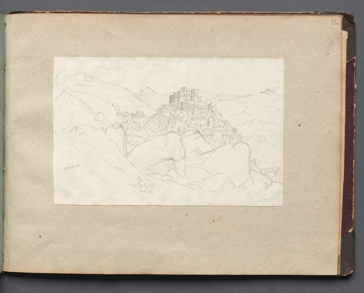 Album avec des vues de Rome et des environs, études de paysage, page 53a : "Vivaro" - Franz Johann Heinrich Nadorp