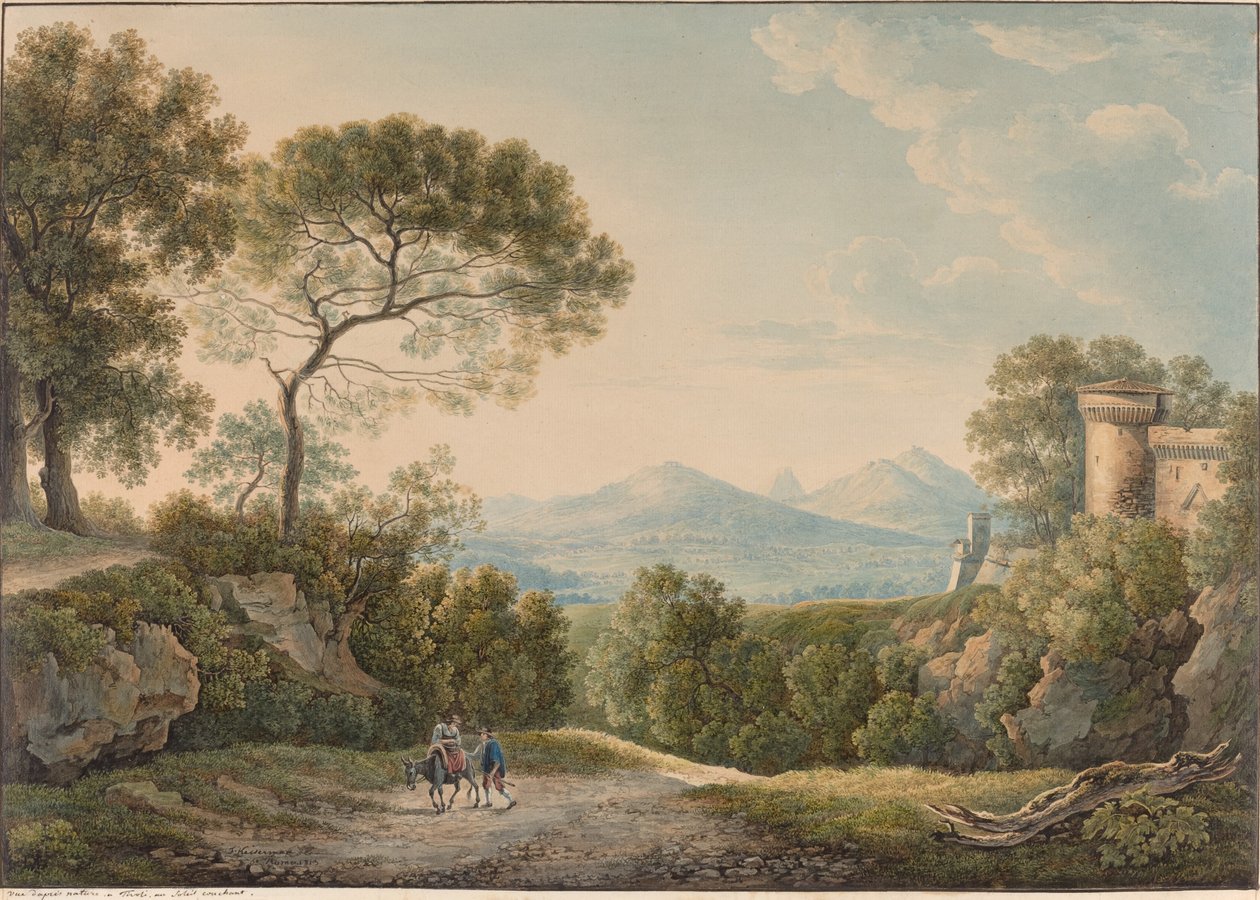 Vue de Tivoli à travers la vallée du Tibre au coucher du soleil - Franz Kaisermann