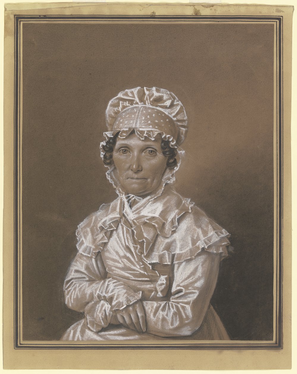 Une dame avec une coiffe en dentelle - Franz Krüger