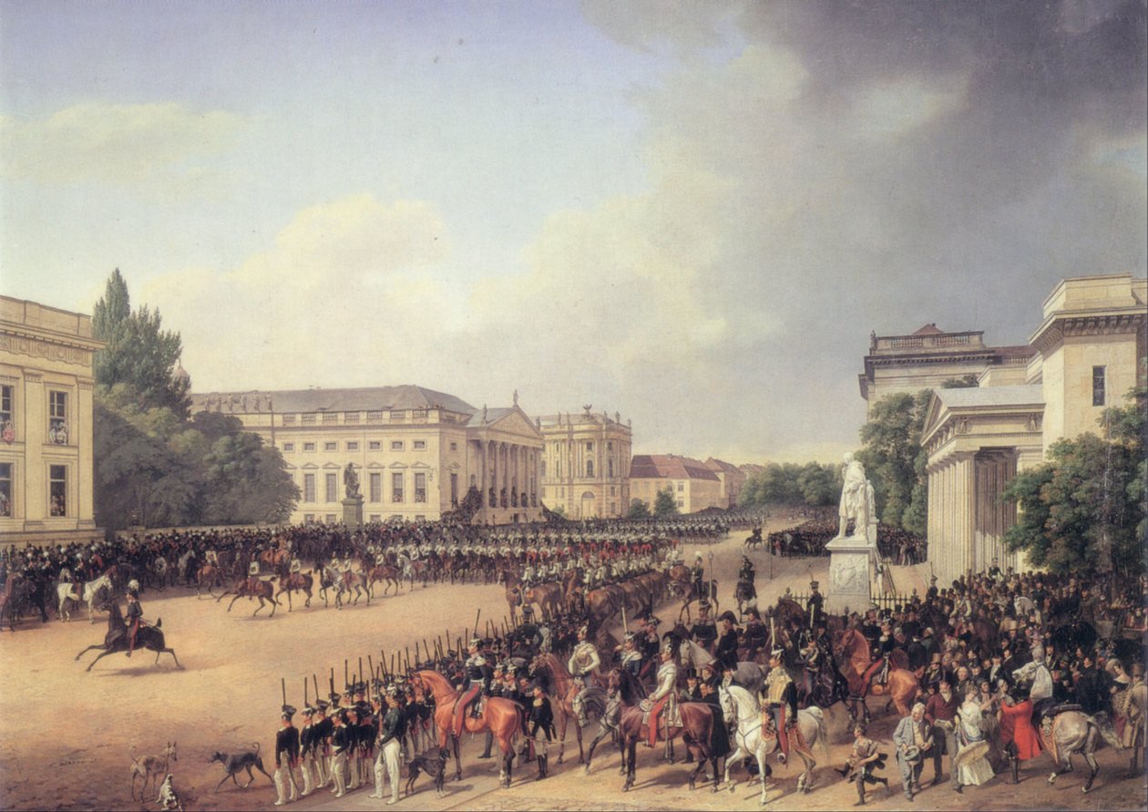 French : Parade sur la place de l