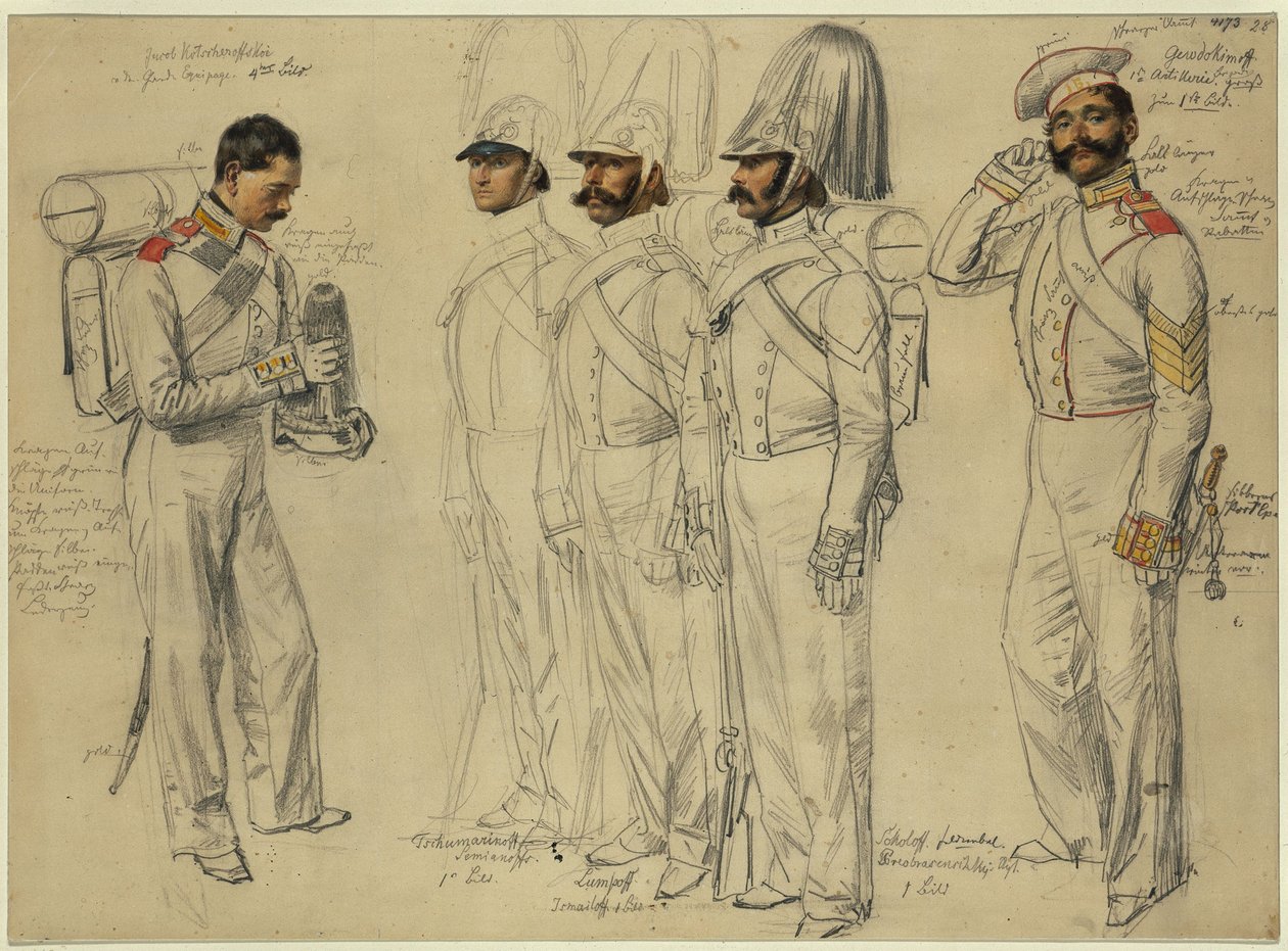 Jacob Kotscheroffskoy, Tschumarinoff Semianoffs, Lumpoff Ismailoff, Sokoloff Feldwebel Gewdokimoff - Franz Krüger