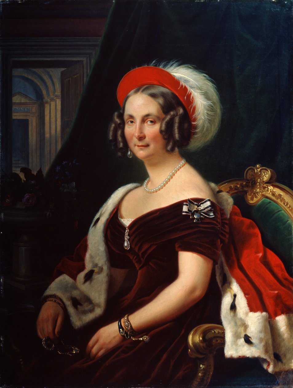 Portrait de la reine Frédérica de Hanovre, 1778-1841, 19e siècle - Franz Krüger