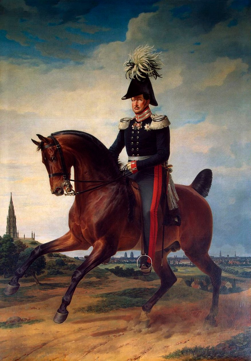 Portrait équestre de Frédéric-Guillaume III de Prusse, 1797-1840, 1831 - Franz Kruguer
