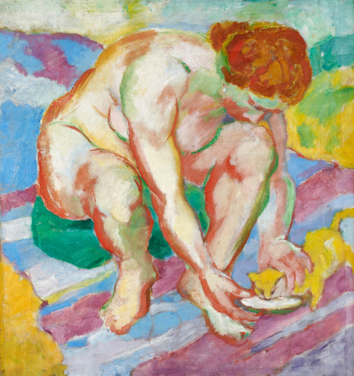 Nu avec un chat - Franz Marc