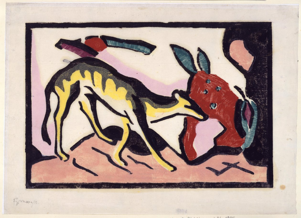 Fabeltier (Beilage zur Luxusausgabe des Almanachs Der Blaue Reiter) - Franz Marc