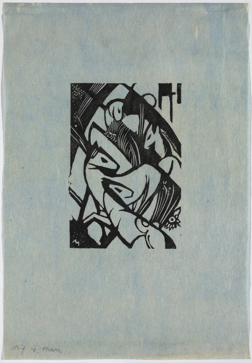French : Chevaux qui sautent - Franz Marc
