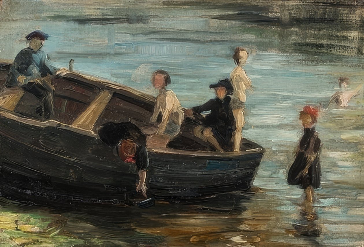 Enfants dans un bateau - Franz Marc