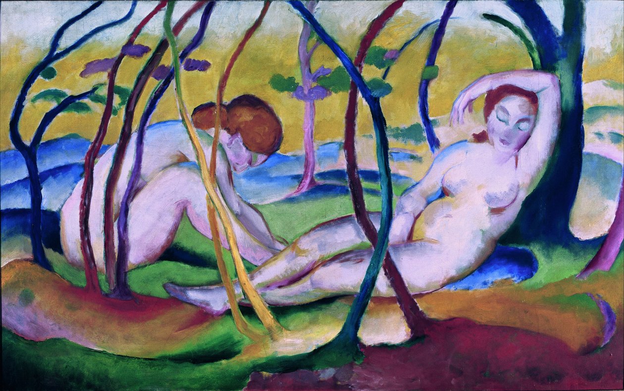 Nus sous les arbres - Franz Marc