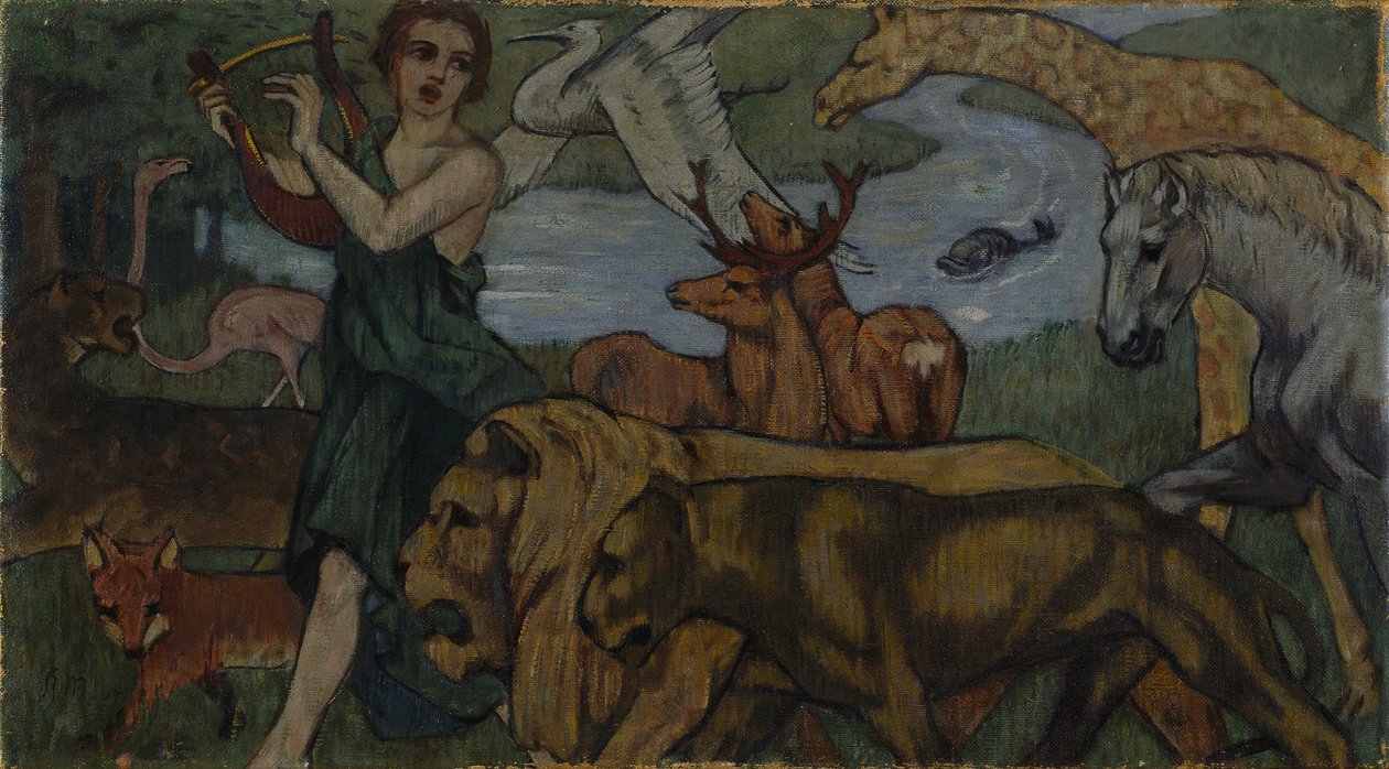 Orphée parmi les animaux, esquisse pour une tapisserie - Franz Marc